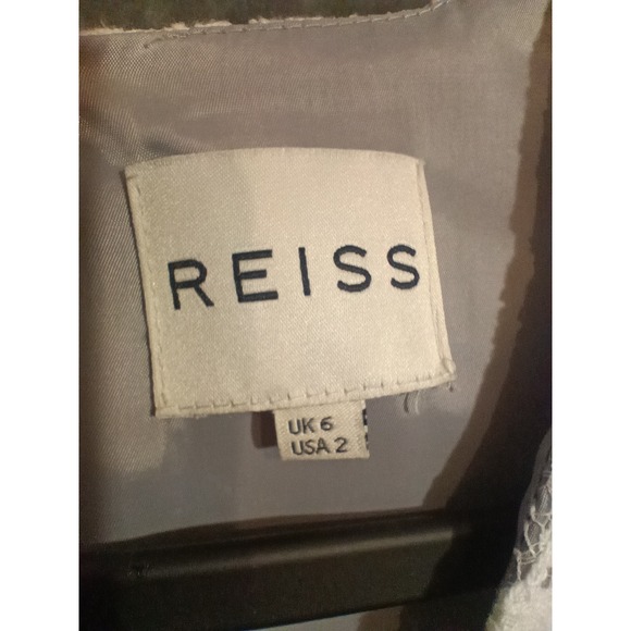 Reiss Edina Gray & White Lace Overlay Shift Dress Sz 2 Simply Classy‎ - Picture 5 of 9
